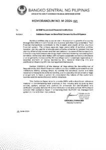 Guidance Paper on Beneficial Ownership Due Diligence