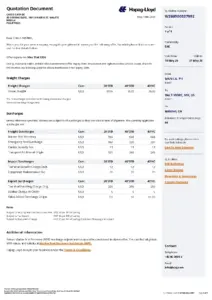 Hapag-Lloyd Quotation W260500527092 for Cargo Shipping