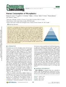Human Consumption of Microplastics by Kieran D. Cox et al. 2019