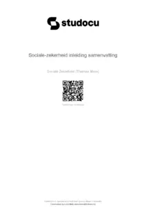 Inleiding Sociale Zekerheid Samenvatting en Kernpunten