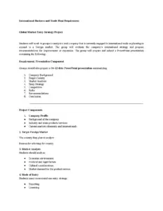 International Business and Trade Global Market Entry Strategy