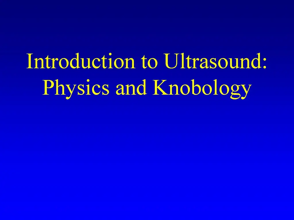 Introduction to Ultrasound by Hoppmann
