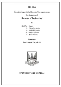 Life Link Project Report by Dherazlin Jebisha et al.