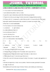 Living Science Class 6 Solutions Chapter 2 Components of Food