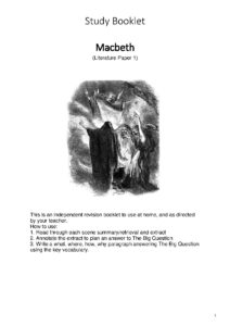 Macbeth Study Workbook for Literature Analysis