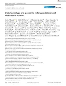 Mammal Responses to Human Disturbance by Suraci et al. 2021
