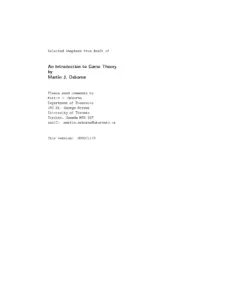 An Introduction to Game Theory by Martin J. Osborne
