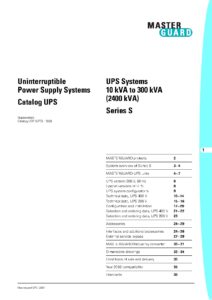 Masterguard Siemens UPS Systems 10 to 2400 kVA Catalog