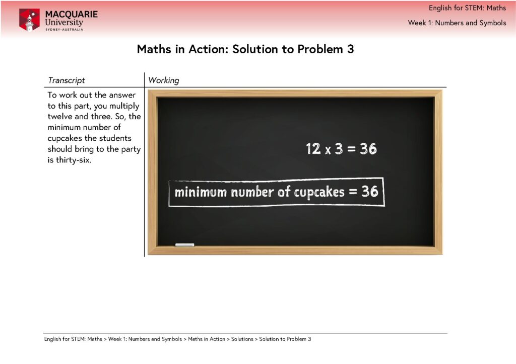 Maths in Action Solutions: Problem 3 Analysis