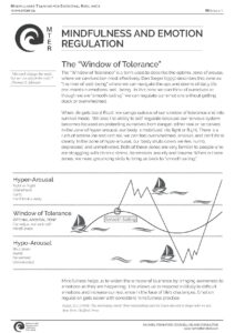 Mindfulness and Emotion Regulation: The Window of Tolerance