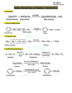 Name Reactions for JEE 2026 Organic Chemistry