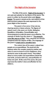 Night of the Scorpion by Nissim Ezekiel Analysis