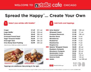 Nutella Cafe Menu Chicago