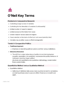 O’Neil Key Terms in Comparative Politics