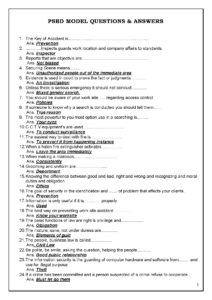 PSBD Security Exam Questions and Answers