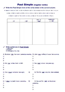 Past Simple Regular and Irregular Verbs Exercises