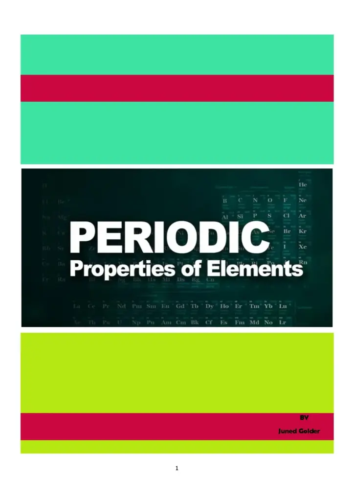 Periodic Properties Study Notes for NEET