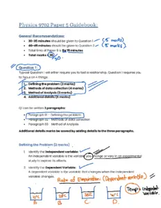 Physics 9702 Paper 5 Guidebook