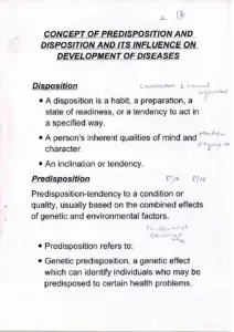 Predisposition and Disposition in Disease Development