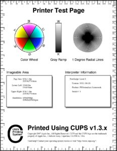 Printer Test Page Specifications and Features