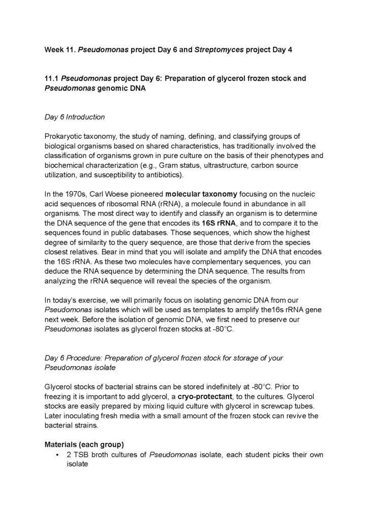 Pseudomonas and Streptomyces Microbiology Techniques