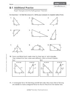 Right Triangles and the Pythagorean Theorem Practice
