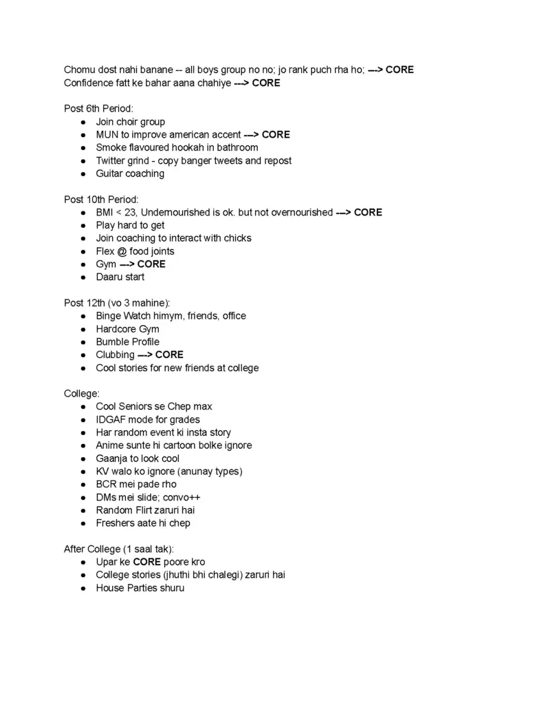 Roadmap for Straight Boys