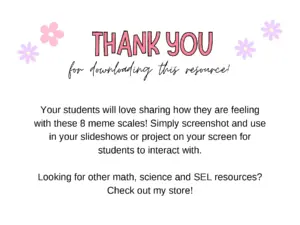 SEL Meme Check-In Scales for Students