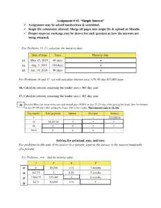 Simple Interest Assignment Problems and Solutions
