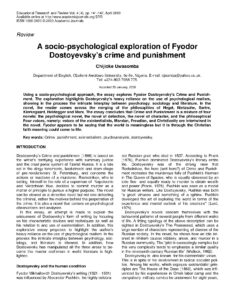 Socio-Psychological Analysis of Dostoyevsky's Crime and Punishment
