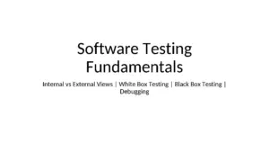 Software Testing Fundamentals Overview