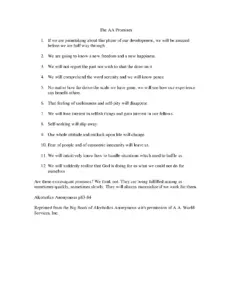 The 12 Step Promises of Alcoholics Anonymous