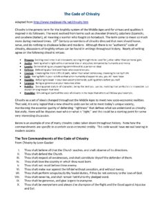 The Code of Chivalry: Principles and Modern Applications