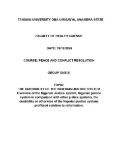 The Credibility of the Nigerian Justice System