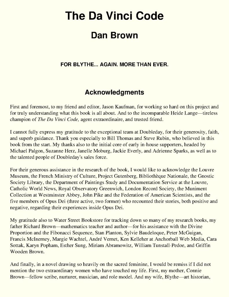 The Da Vinci Code by Dan Brown