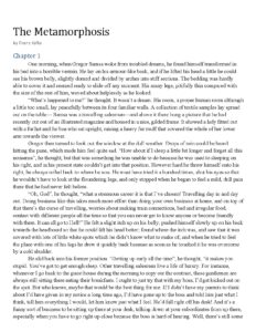 The Metamorphosis by Franz Kafka Chapter 1