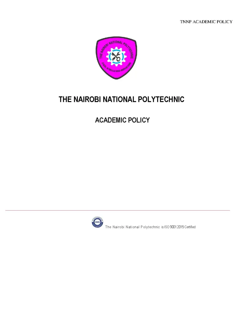 The Nairobi National Polytechnic Academic Policy