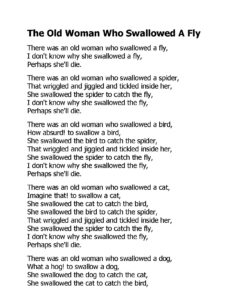 The Old Woman Who Swallowed a Fly Poem