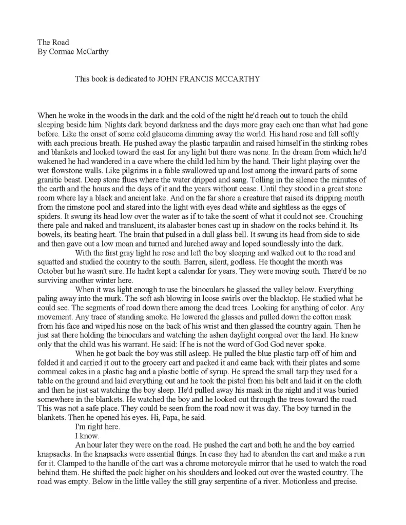 The Road by Cormac McCarthy