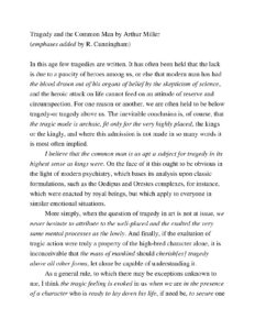 Tragedy and the Common Man by Arthur Miller