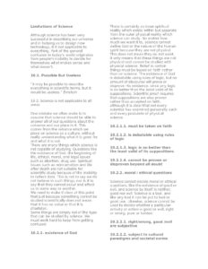 Understanding Science's Limitations and Its Scope
