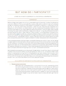 Ways to Participate in Philosophical Conversations