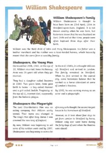 William Shakespeare Unlocked Year 6 Study Resource