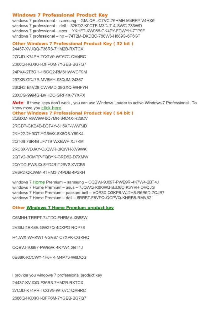 Windows 7 Professional Activation Keys and Usage Guide