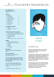Wonder by R.J. Palacio Teachers’ Resources