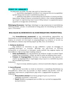 YUNIT IV Aralin 1 at 2 sa Komunikasyong Propesyonal