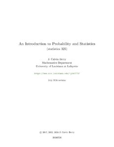 An Introduction to Probability and Statistics