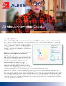 ALEKS Knowledge Checks Overview For Students