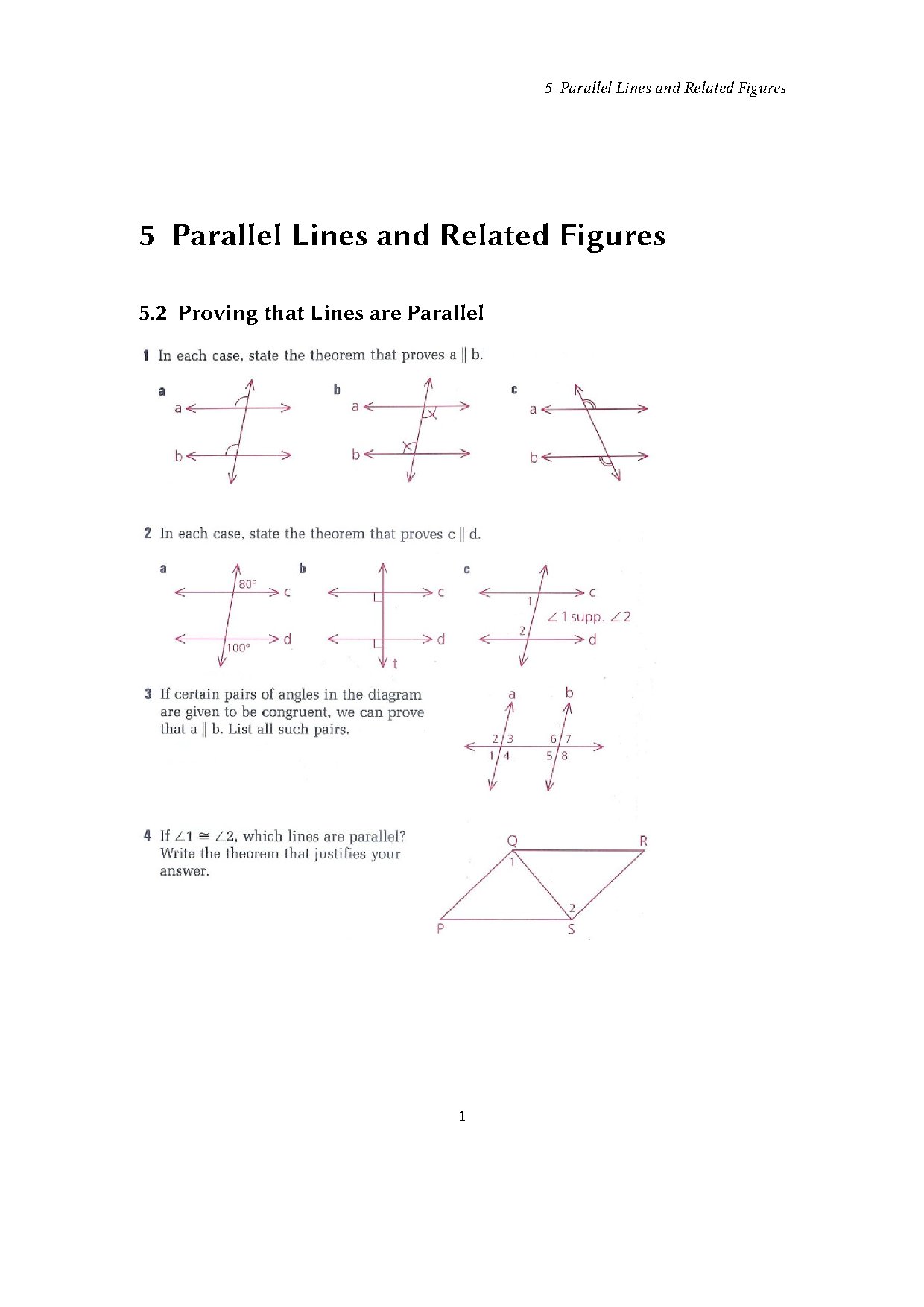 Geometry for Enjoyment and Challenge Chapter 5 Section 2 Proving That Lines Are Parallel