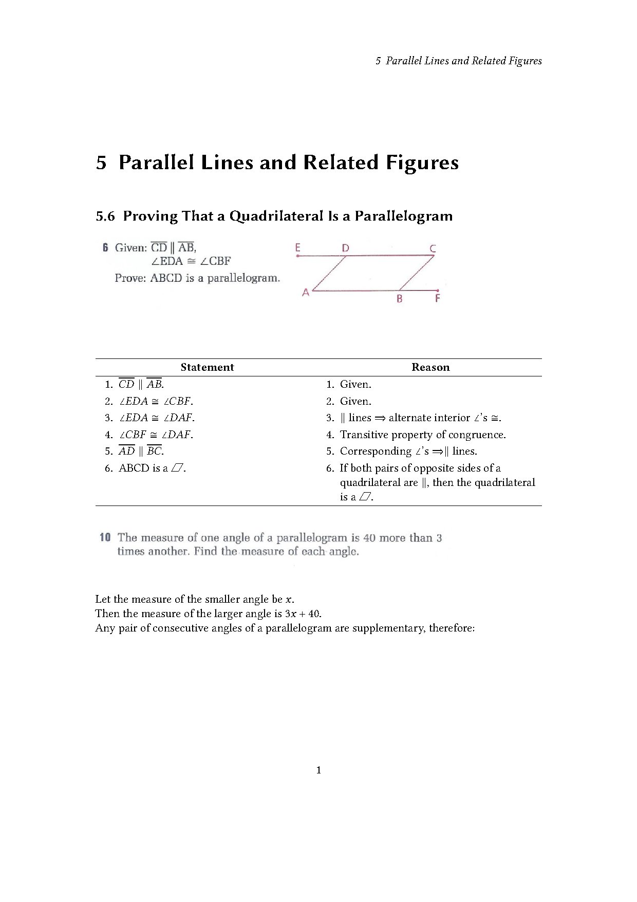 Geometry for Enjoyment and Challenge Chapter 5 Section 6 7 Quadrilaterals